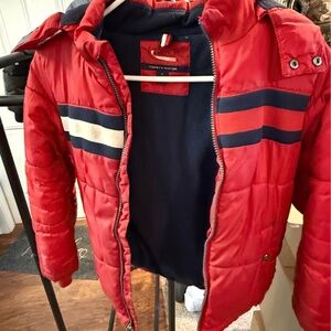 Tommy Hilfiger Red Jacket with Navy and White Stripes